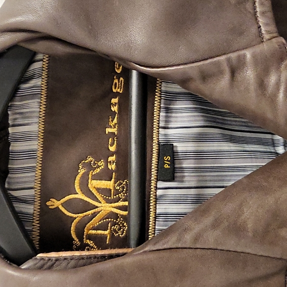 ๐ฏAuth Mackage Brown Soft Genuine Leather Jacket Size S - Picture 3 of 10